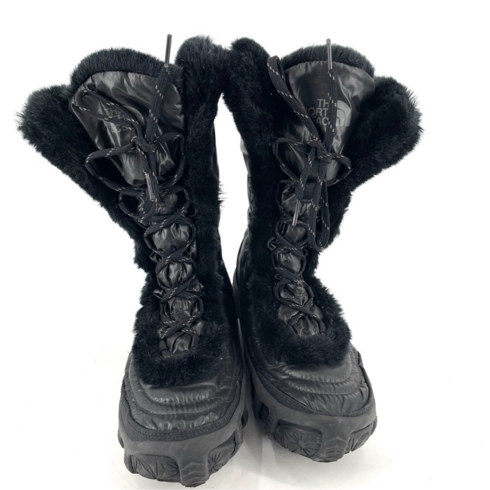 THE NORTH FACE NUPTSE BLACK PUFFER GOOSE DOWN BOOTS - size 9